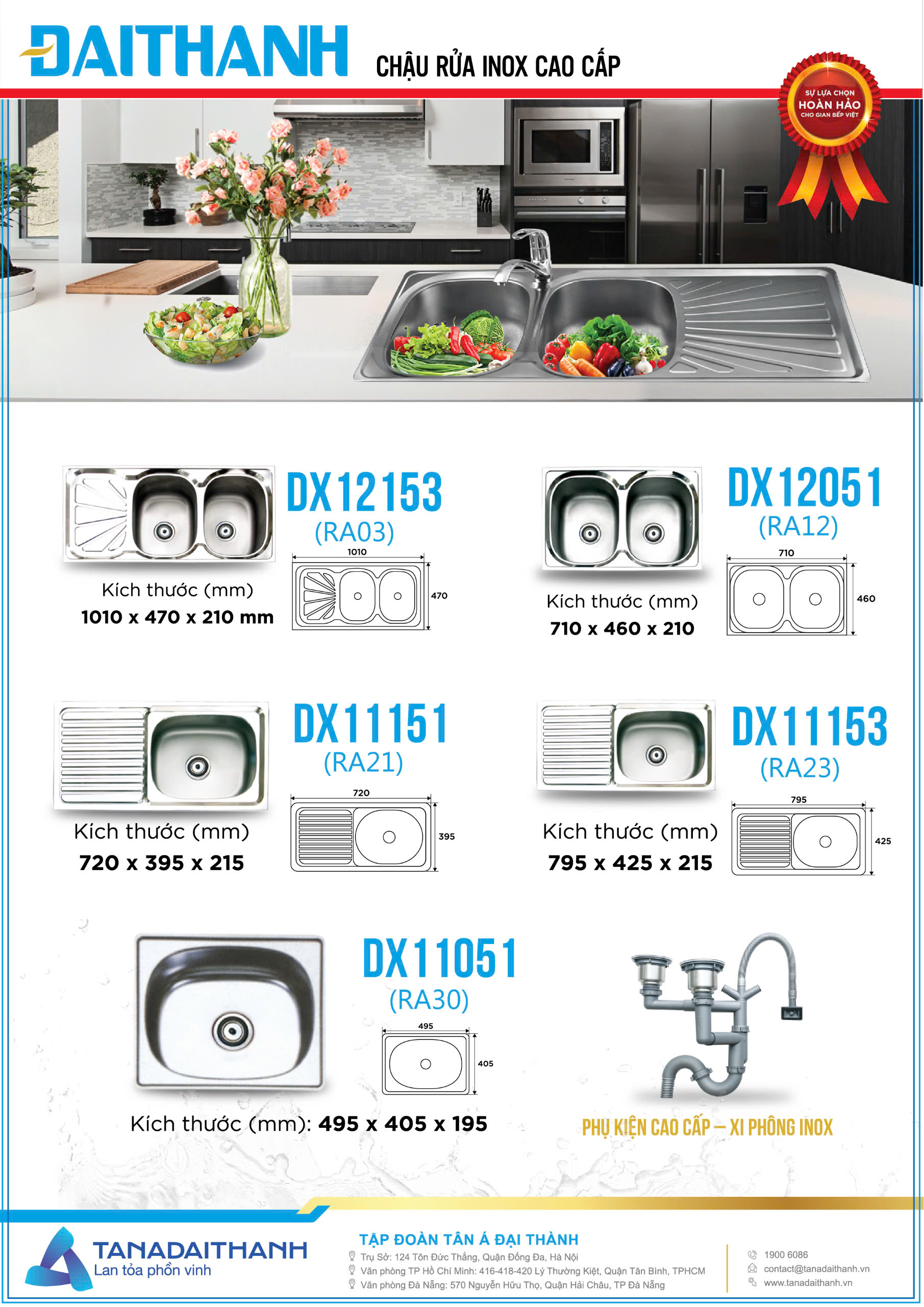 Chậu rửa chén inox RA SUS.201